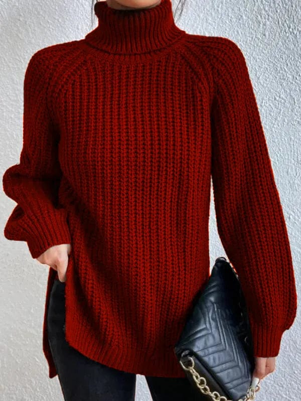 Primadon Pullover & Strickjacken Rot / S Helena | Eleganter Rollkragenpullover für Damen Schwarz
