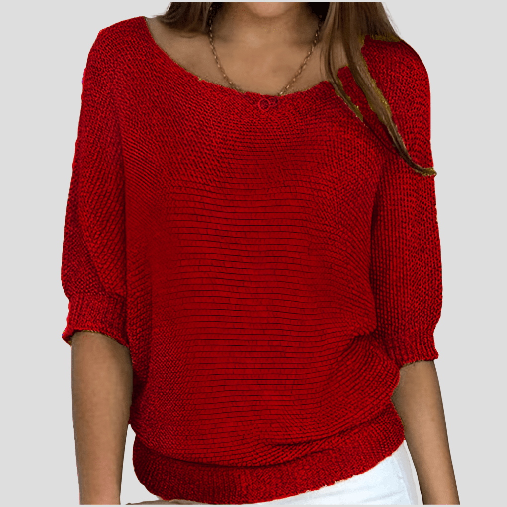 Primadon Pullover & Strickjacken Rot / S Lässiger Oversize-Pullover für Damen weich atmungsaktiv vielseitig