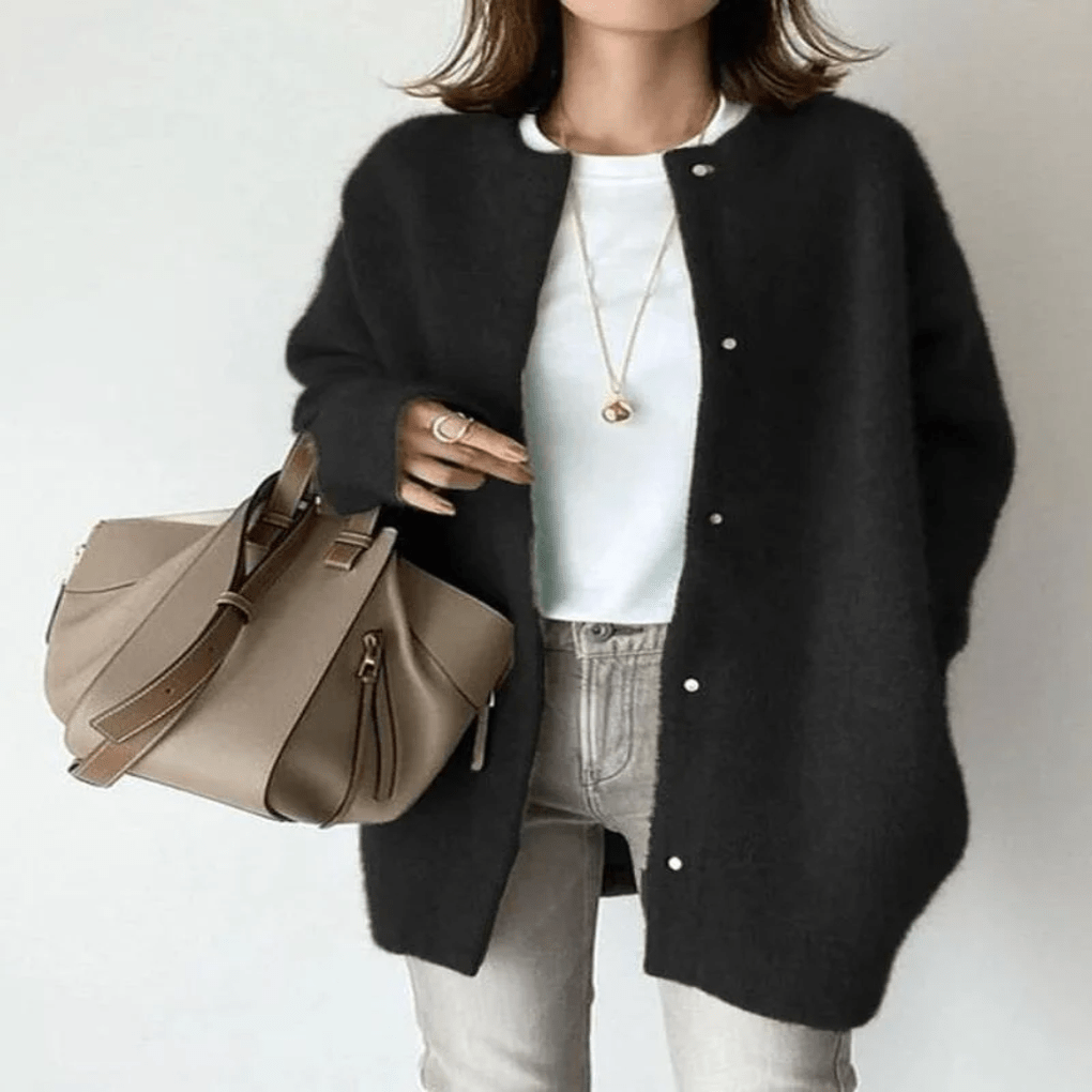 Primadon Pullover & Strickjacken Schwarz / Einheitsgröße Weicher Strickcardigan für Damen offen vielseitig ideal für Übergangszeiten