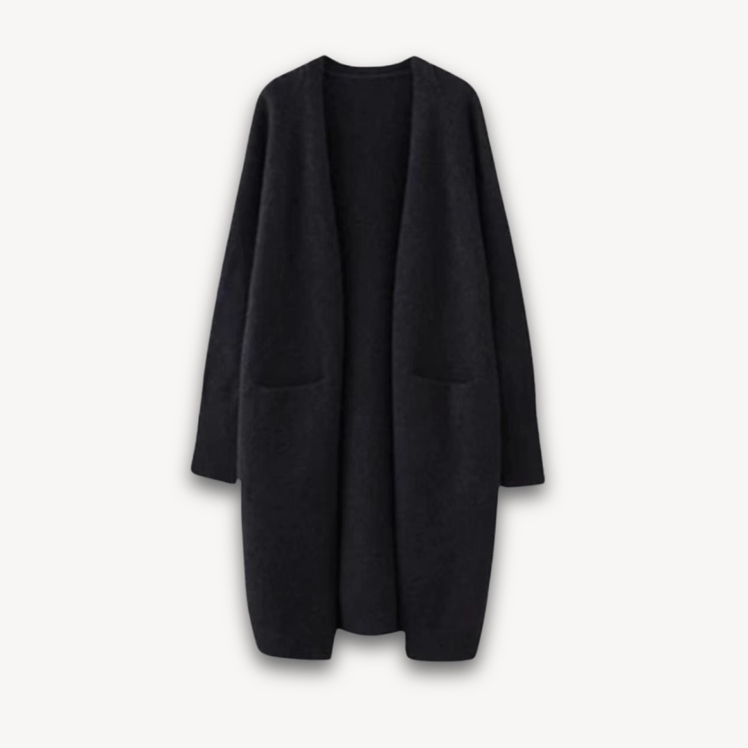 Primadon Pullover & Strickjacken Schwarz / S Clara | Elegante Strickjacke Damen lang aus weichem Strick