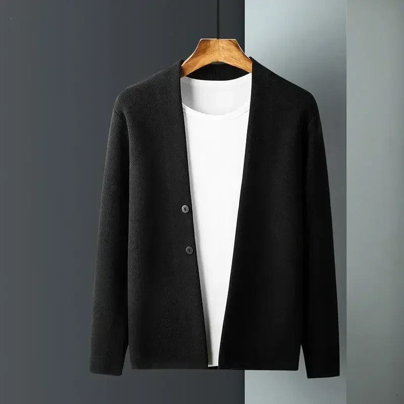 Primadon Pullover & Strickjacken Schwarz / S Enzo | Eleganter Herren Cardigan aus Cashmere-Mischung