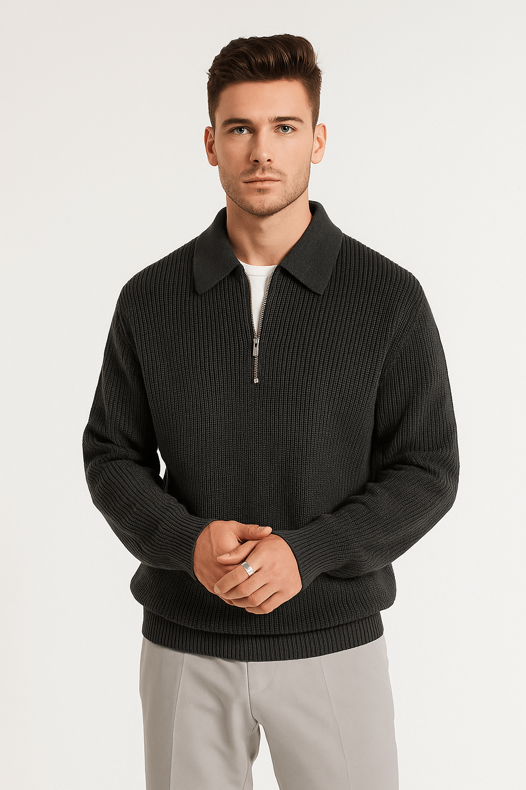 Primadon Pullover & Strickjacken Schwarz / S Jaro atmungsaktiver Jacquardpullover für Herren Herbst