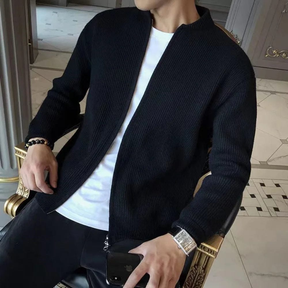 Primadon Pullover & Strickjacken Schwarz / S Stylischer Cardigan für Herren warm aus Strick für alle Jahreszeiten schwarz