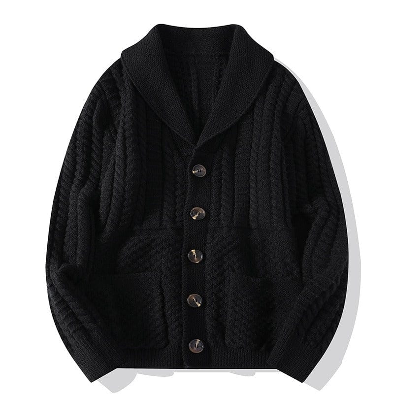Primadon Pullover & Strickjacken Schwarz / XS David | Eleganter Strickcardigan für Herren warm