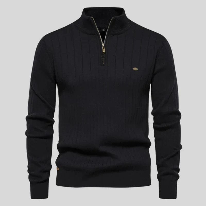 Primadon Pullover & Strickjacken Schwarz / XS Philipp | Eleganter Herrenpullover mit Reißverschluss Winter