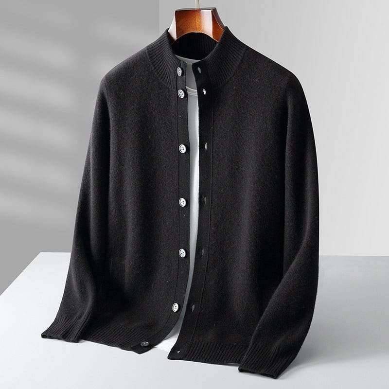 Primadon Pullover & Strickjacken Schwarz / XS Sterling | Elegante Merinojacke für Herren ganzjährig