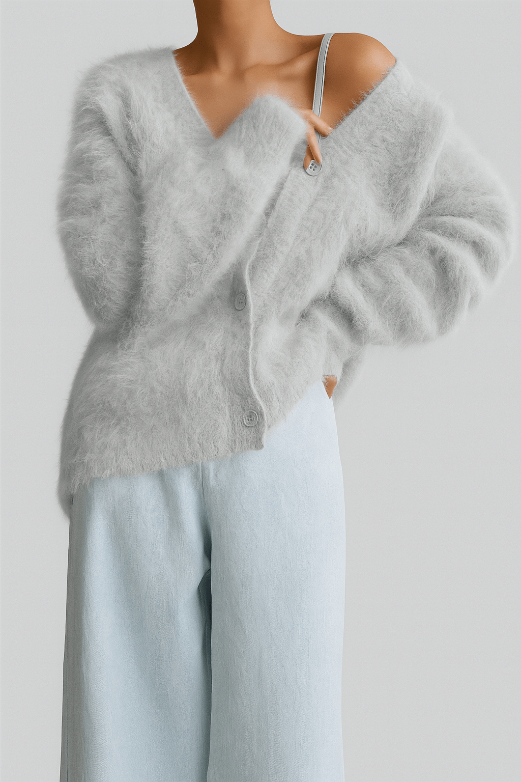Primadon Pullover & Strickjacken Sterling Grau / S Eleganter Cardigan für Damen aus Kaschmir weich vielseitig Herbst Winter