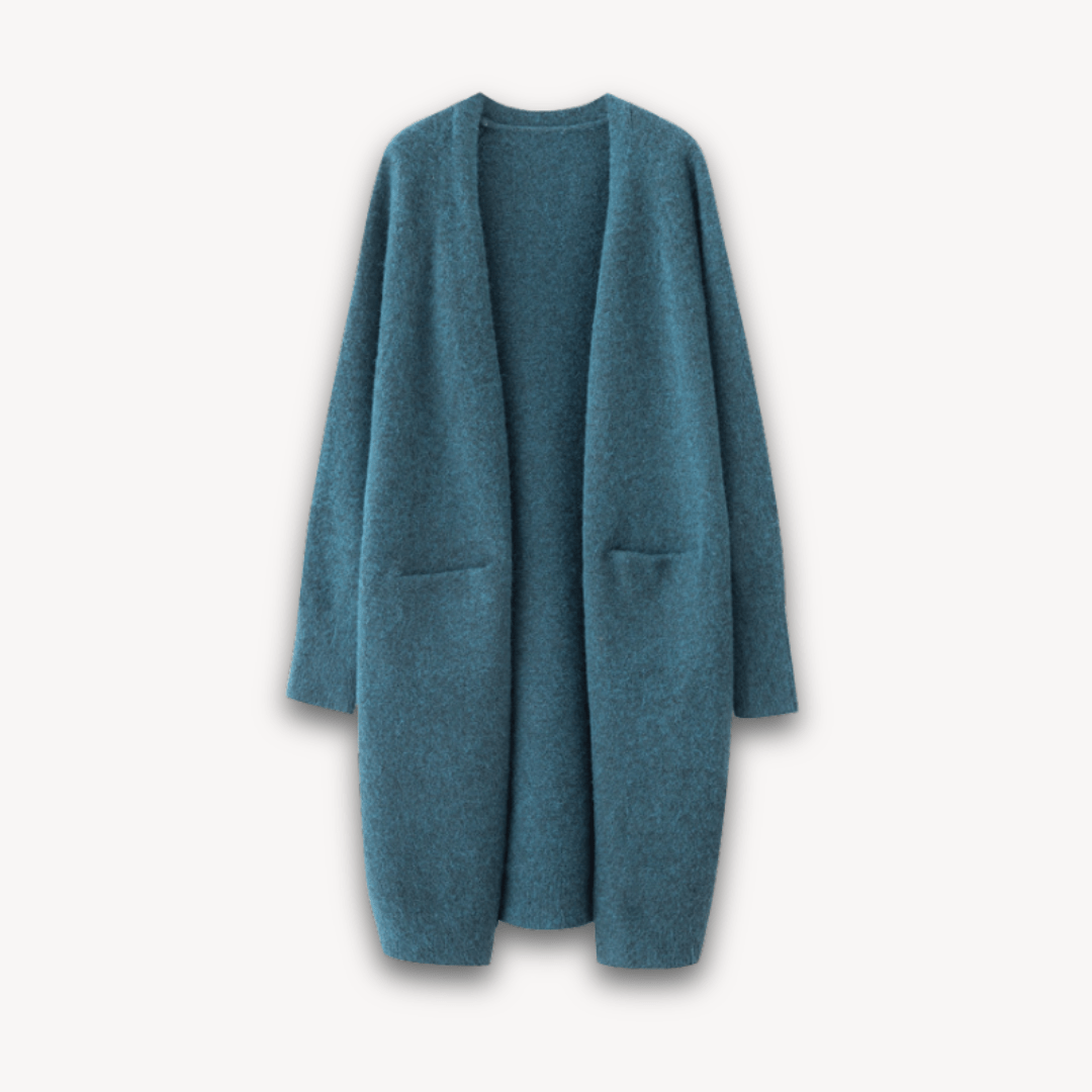 Primadon Pullover & Strickjacken Türkisblau / S Clara | Elegante Strickjacke Damen lang aus weichem Strick