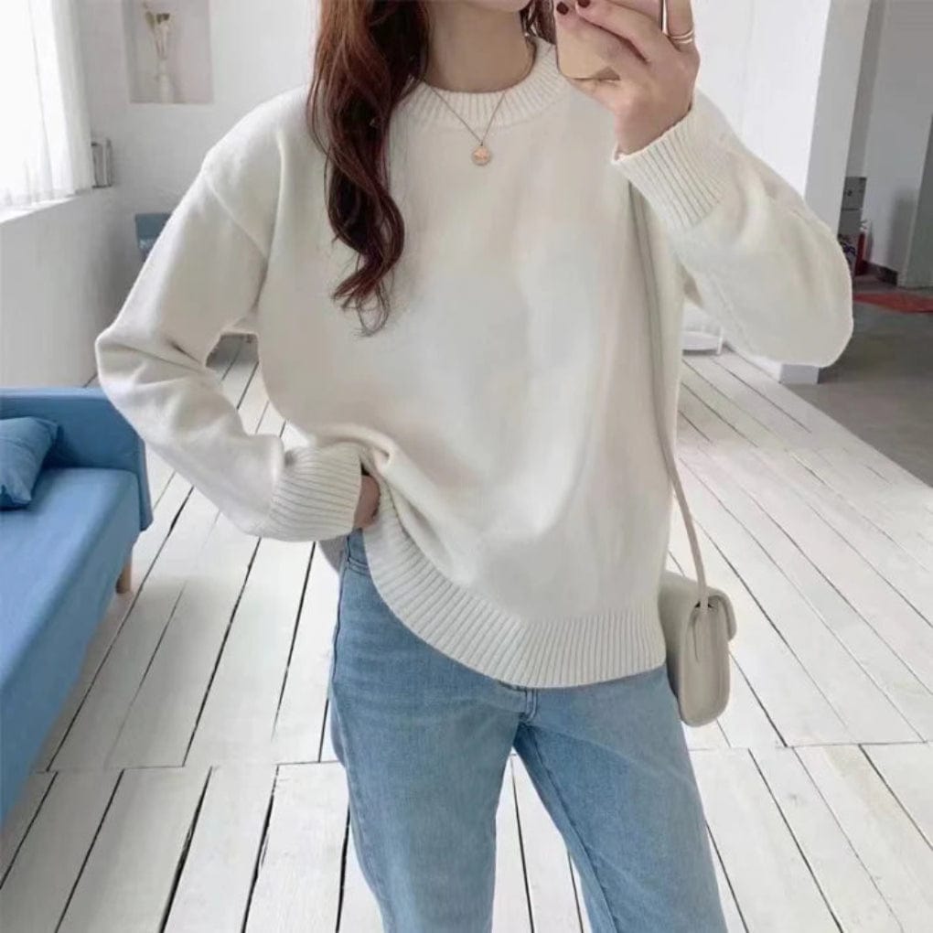 Primadon Pullover & Strickjacken Weiß-a / Einheitsgröße Clara | Lässiger Oversize-Pullover für Damen Warm Winter