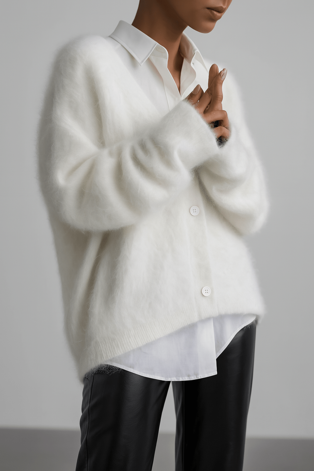 Primadon Pullover & Strickjacken Weiß / S Eleganter Cardigan für Damen aus Kaschmir weich vielseitig Herbst Winter