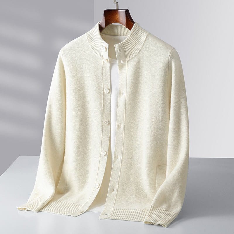Primadon Pullover & Strickjacken Weiß / XS Sterling | Elegante Merinojacke für Herren ganzjährig