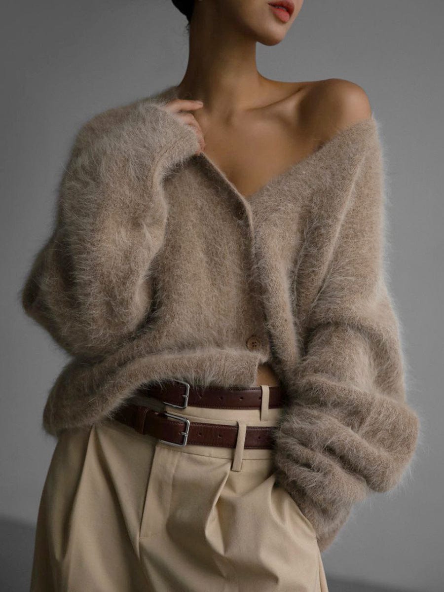 Primadon Pullover & Strickjacken Wüstentaupe / S Eleganter Cardigan für Damen aus Kaschmir weich vielseitig Herbst Winter