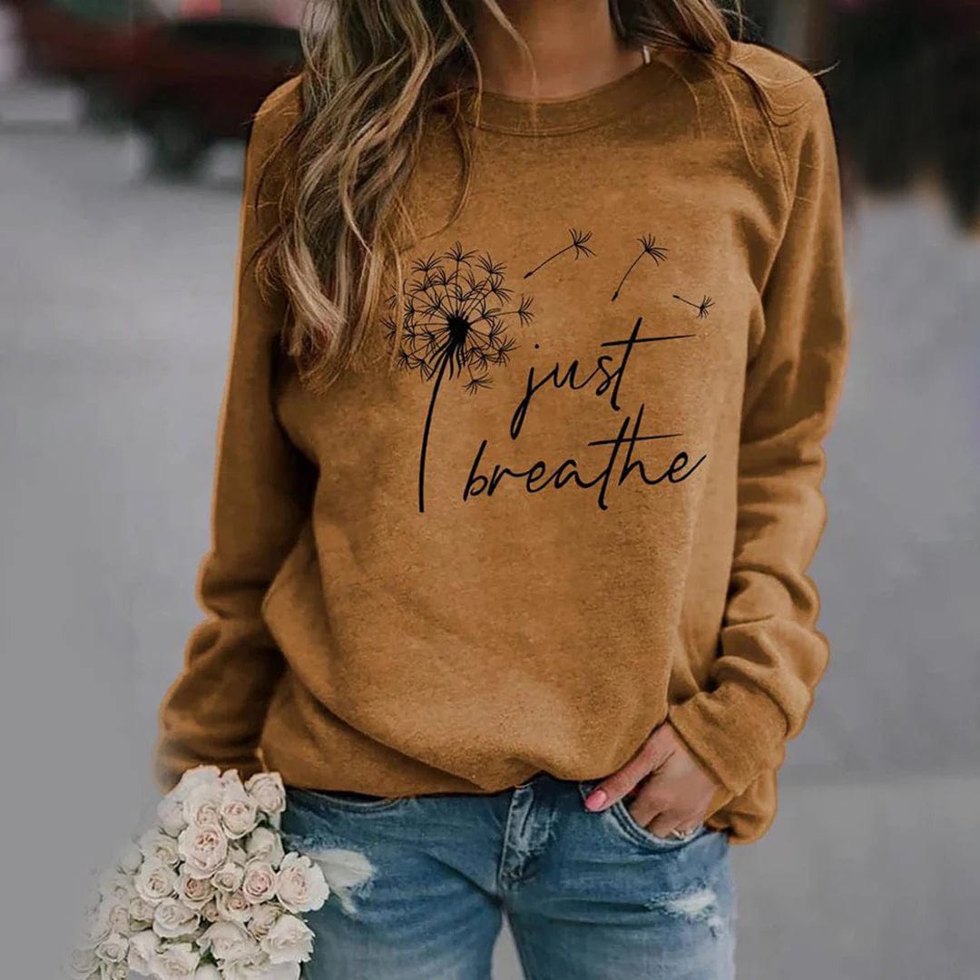 Primadon Pullover & Sweatshirts Braun / S Elegantes Sweatshirt für Damen langarm weich Freizeit vielseitig atmungsaktiv