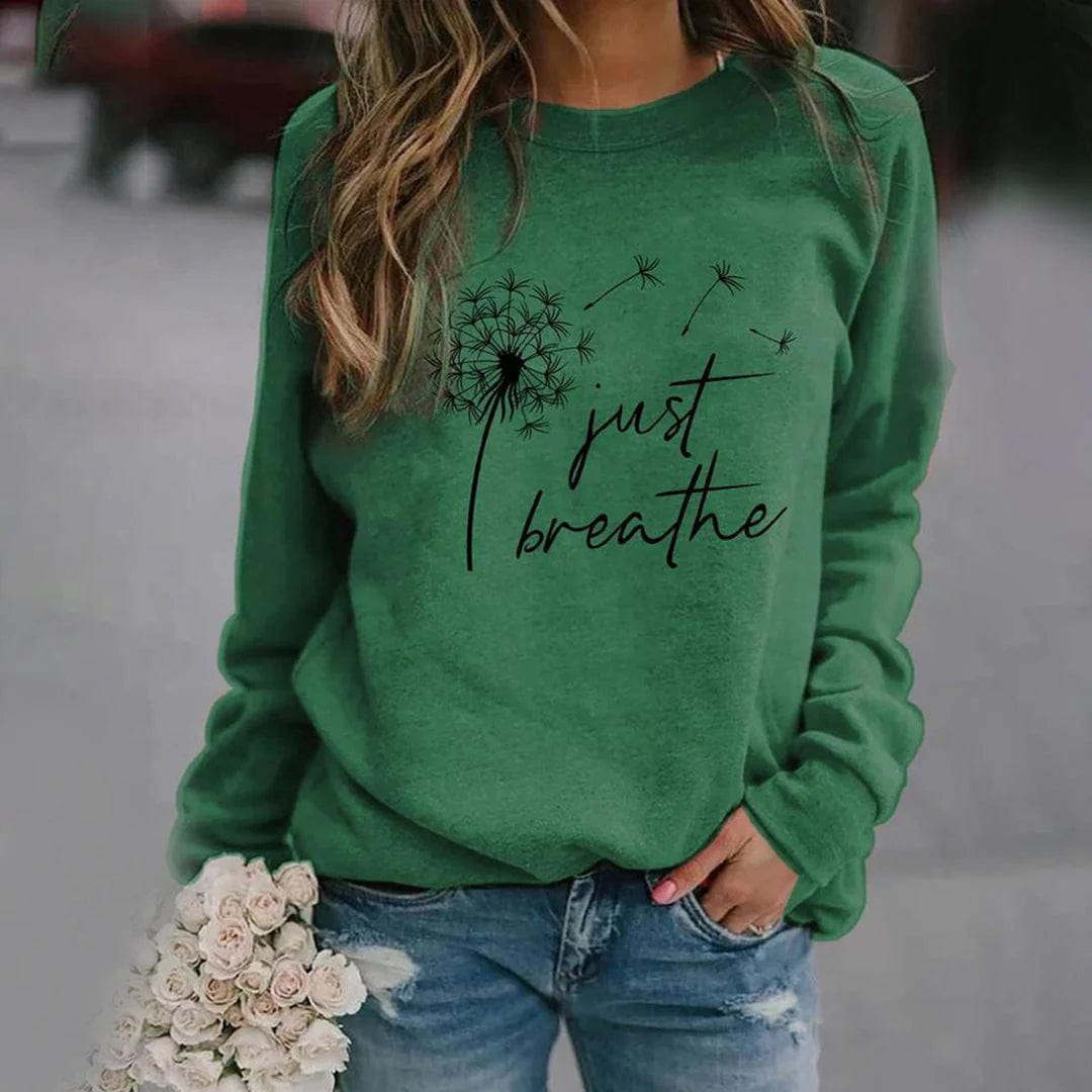 Primadon Pullover & Sweatshirts Grün / S Elegantes Sweatshirt für Damen langarm weich Freizeit vielseitig atmungsaktiv