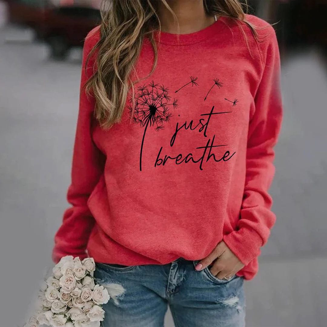 Primadon Pullover & Sweatshirts Rot / S Elegantes Sweatshirt für Damen langarm weich Freizeit vielseitig atmungsaktiv