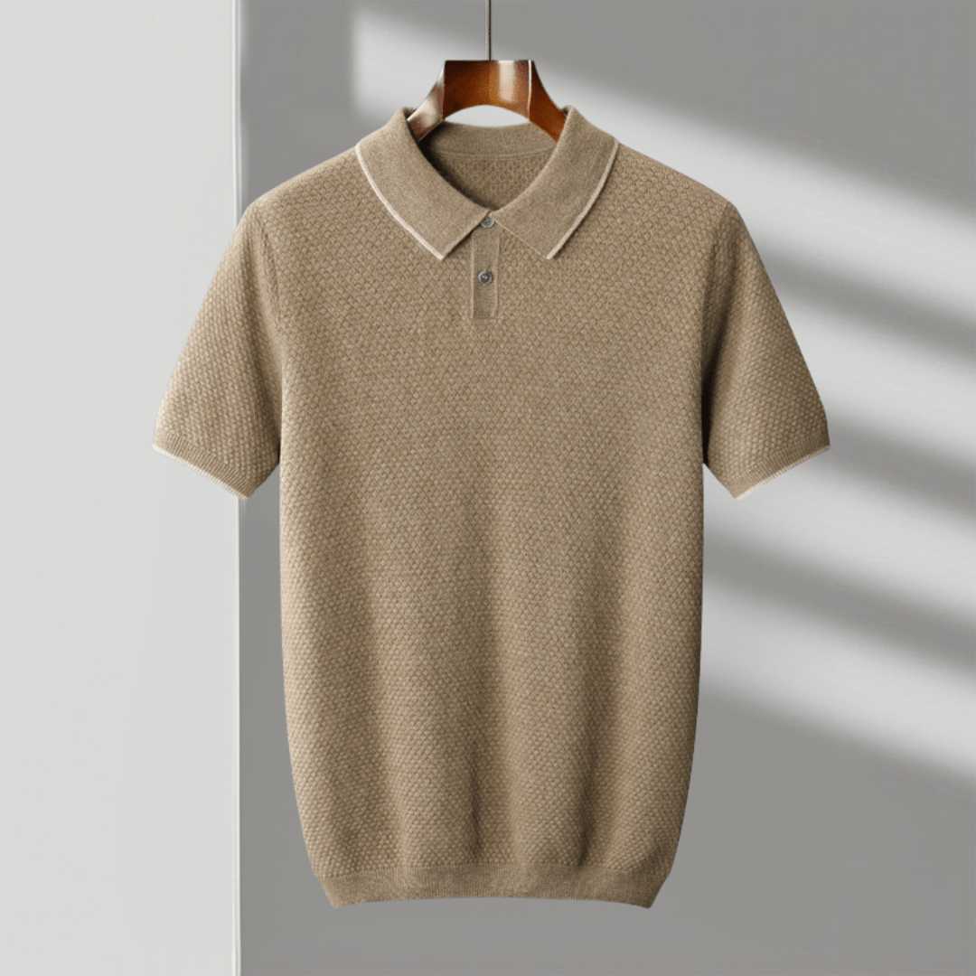 Primadon Pullover Tan / XS Sergio | Elegantes Cashmere-Polo für Herren leicht