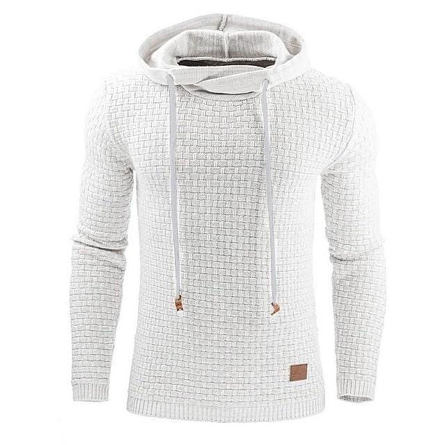Primadon Pullover Weiß / S Erik | Warmer Kapuzenpullover für Herren Winter