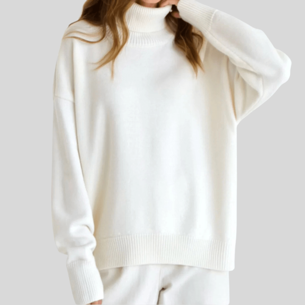 Primadon Pullover Weiß / S Laura | Eleganter Damenpullover aus Baumwolle für Winter