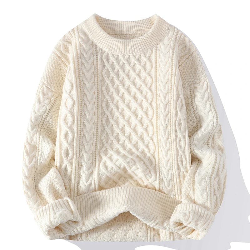 Primadon Pullover Weiß / S Yves | Eleganter Herrenpullover aus Baumwolle oversized