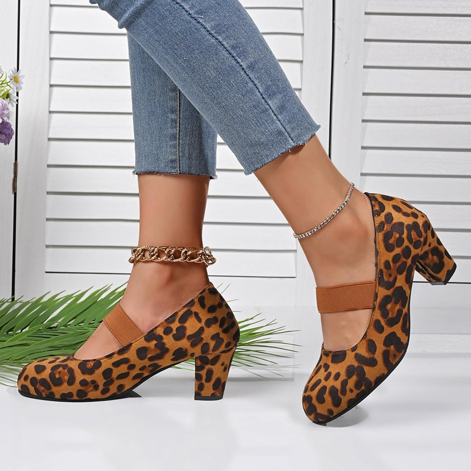 Primadon Pumpen Amelie | Bequeme Pumps Schwarz für Damen mit Elastikriemen