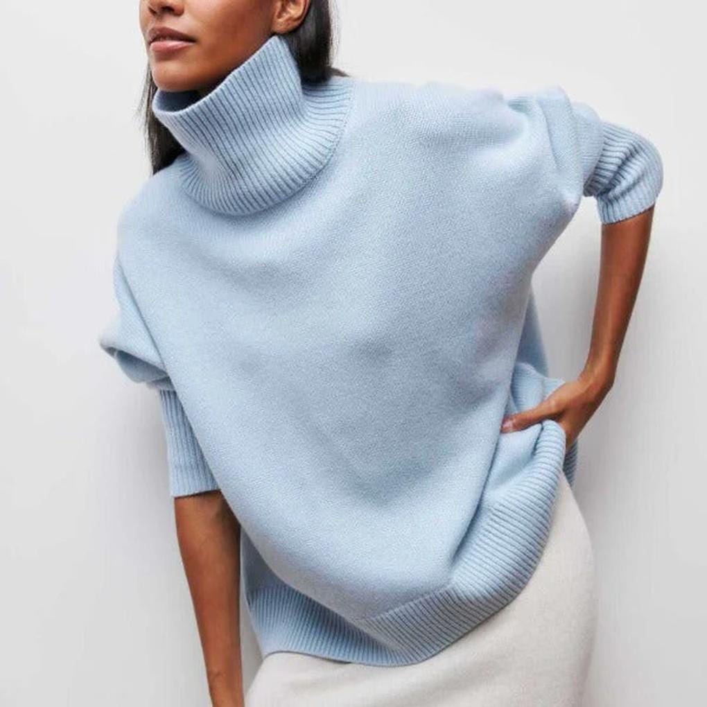 Primadon Rollkragenpullover Blau / S Clara | Eleganter Rollkragenpullover Damen Schwarz Winter