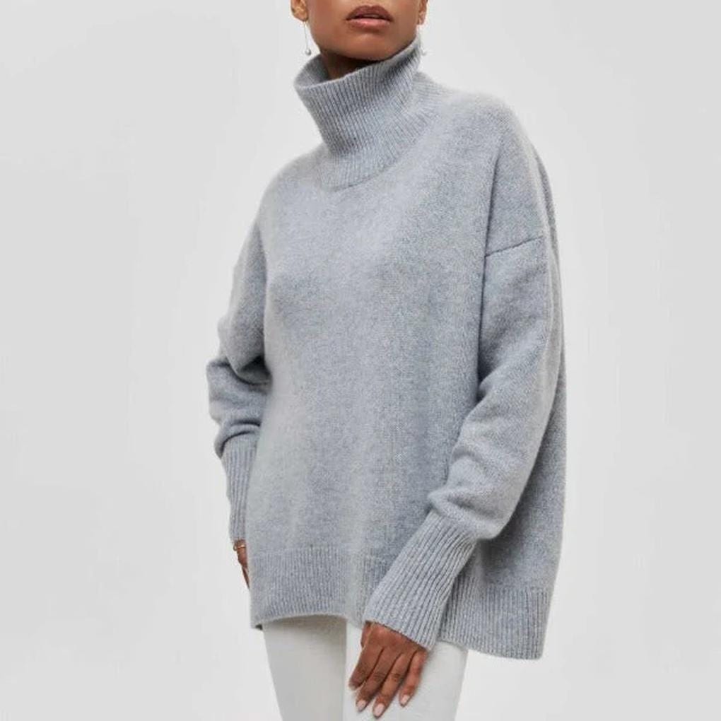 Primadon Rollkragenpullover Grau-a / S Clara | Eleganter Rollkragenpullover Damen Schwarz Winter