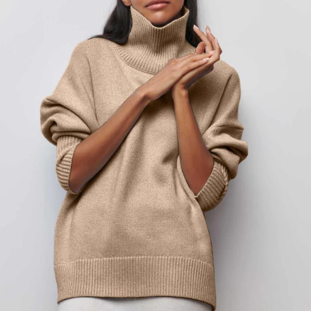 Primadon Rollkragenpullover Khaki-a / S Clara | Eleganter Rollkragenpullover Damen Schwarz Winter