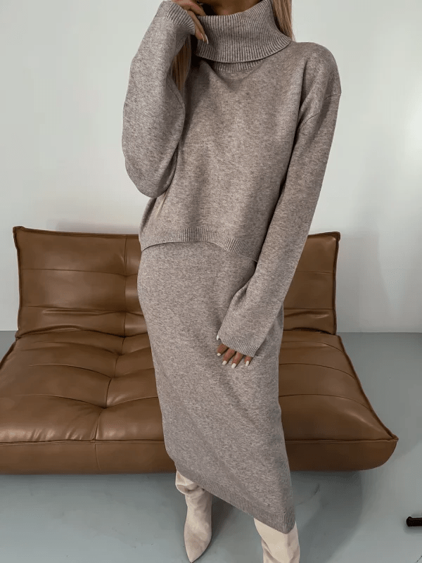 Primadon Rollkragenpullover Nella elegantes Rollkragenpullover Set für Damen figurbetont