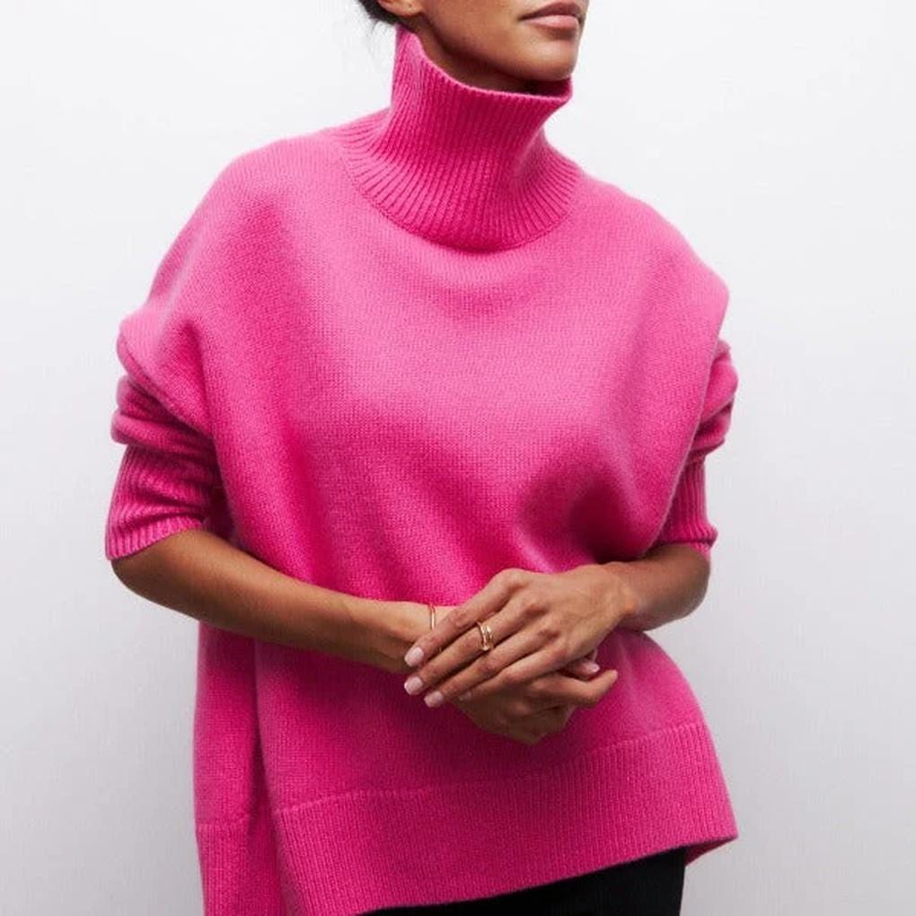 Primadon Rollkragenpullover Rosa / S Clara | Eleganter Rollkragenpullover Damen Schwarz Winter