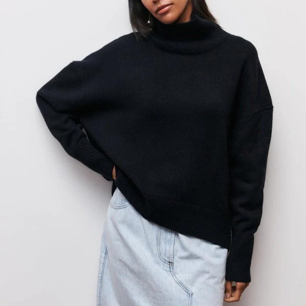 Primadon Rollkragenpullover Schwarz / S Clara | Eleganter Rollkragenpullover Damen Schwarz Winter