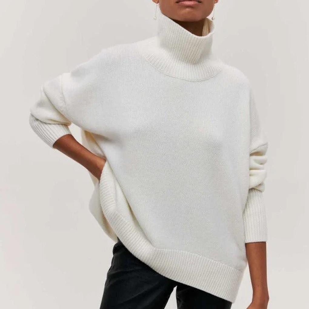 Primadon Rollkragenpullover Weiß-a / S Clara | Eleganter Rollkragenpullover Damen Schwarz Winter