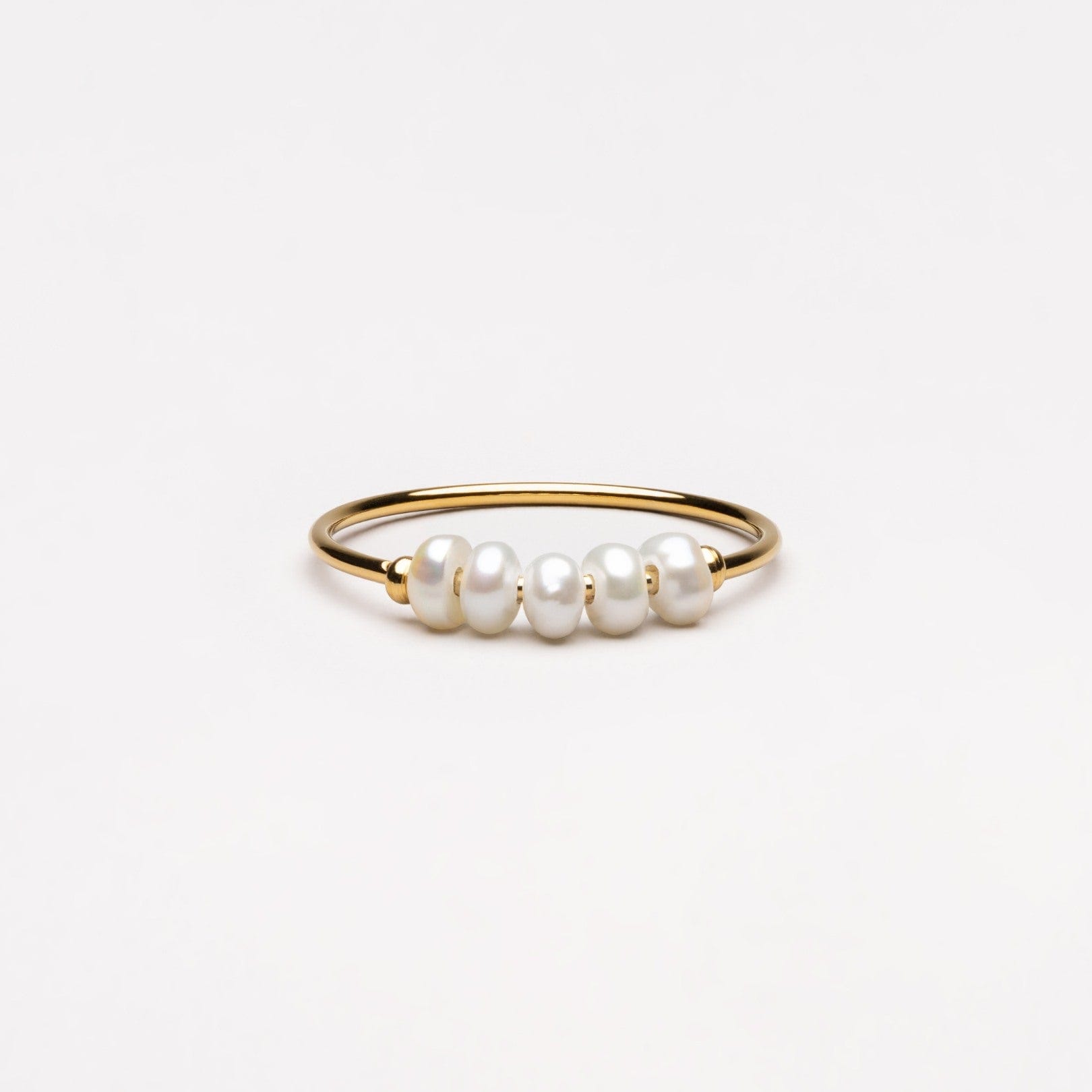 Primadon Schmuck 5 / Gold Isolde | Eleganter Perlenring Gold für Damen mit Süßwasserperlen