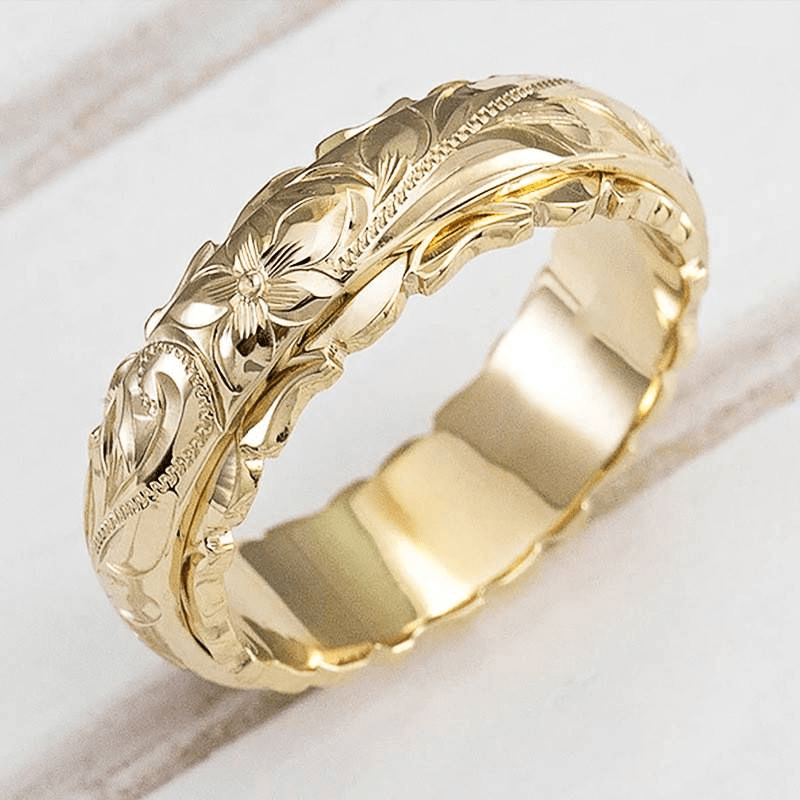 Primadon Schmuck 6 Floriana | Eleganter Blumenring für Damen Gold Verstellbar