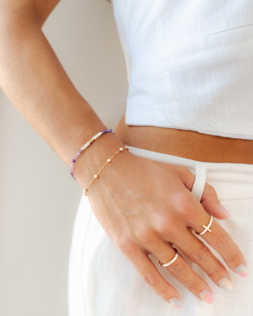 Primadon Schmuck Amalia | Eleganter Damenring Silber mit Kreuzdetails