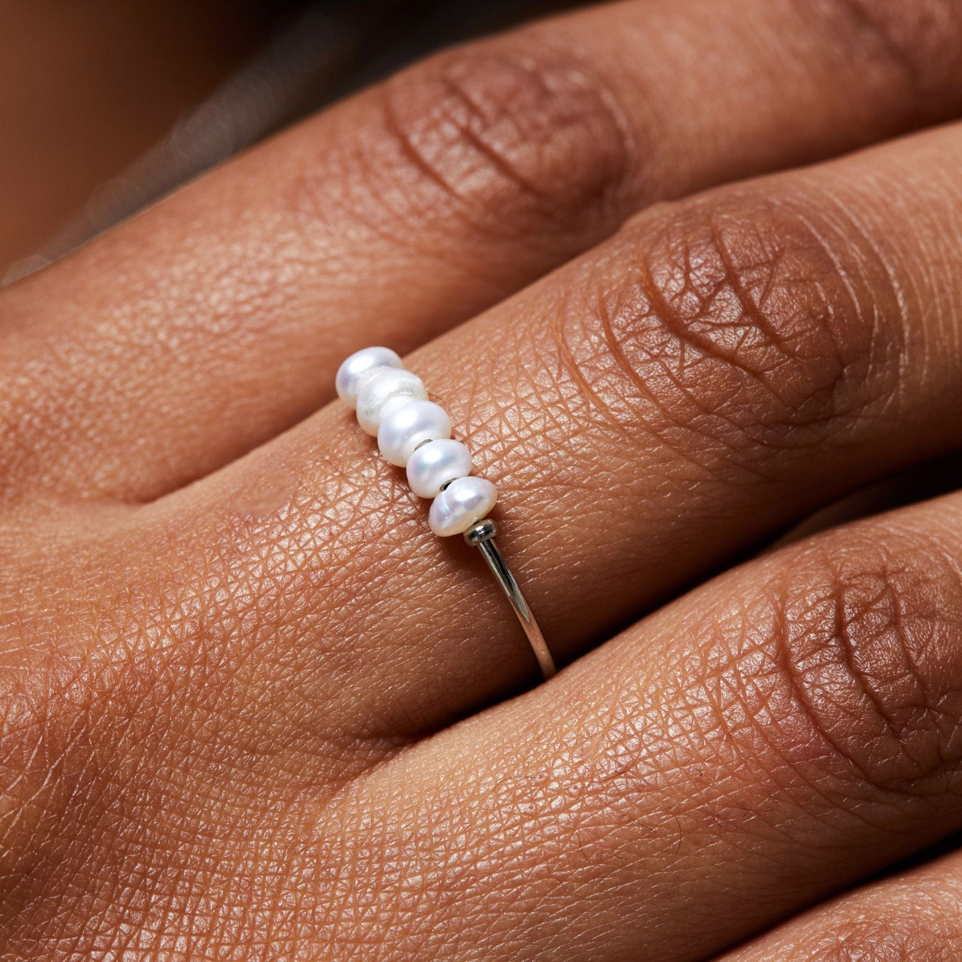 Primadon Schmuck Isolde | Eleganter Perlenring Gold für Damen mit Süßwasserperlen