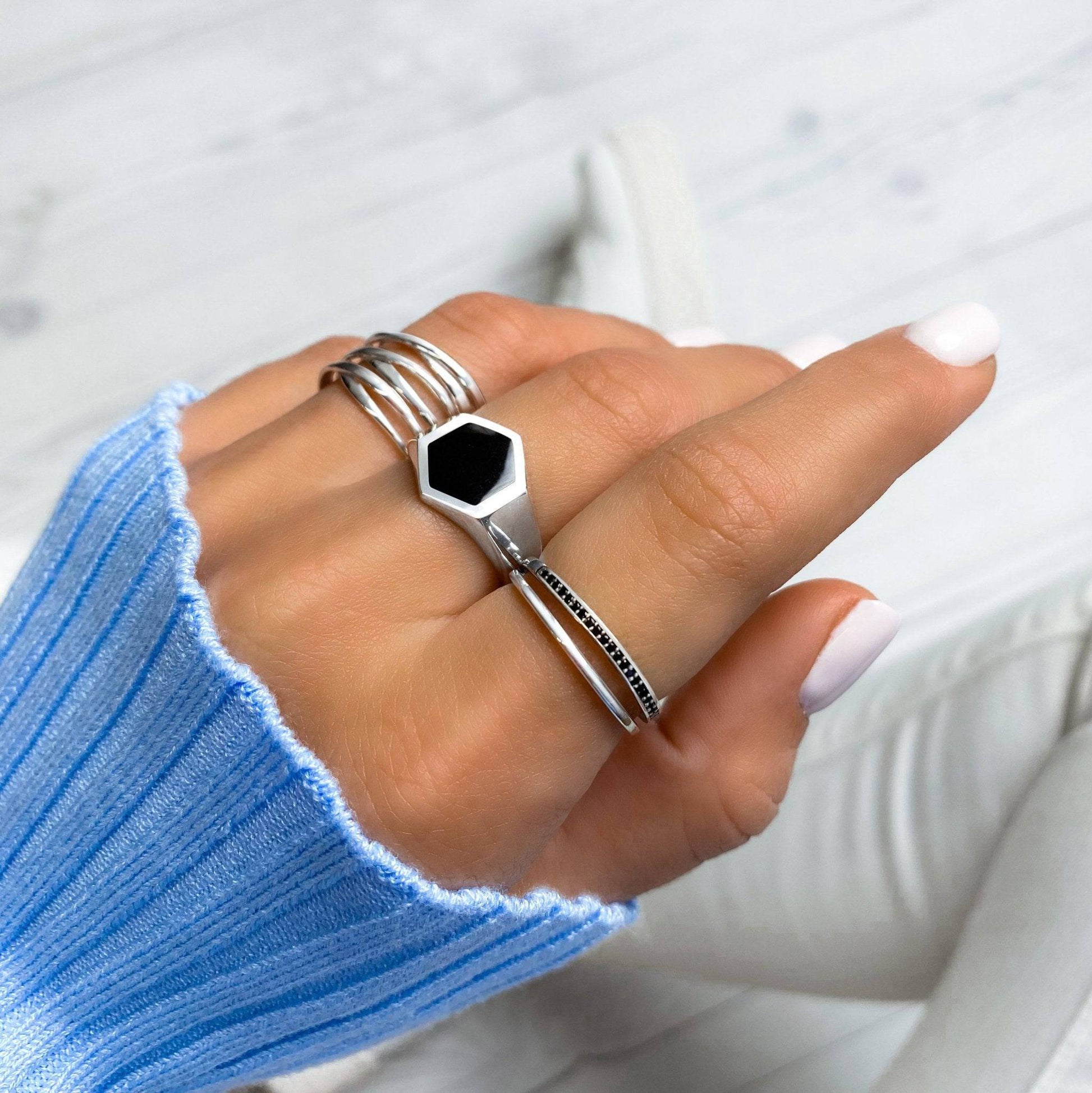 Primadon Schmuck Nora | Eleganter Damenring Silber verstellbar für jeden Anlass