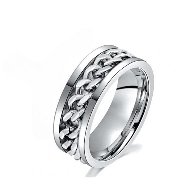 Primadon Schmuck Silber / 6 Spincalm | Stilvoller Antistressring für Damen und Herren