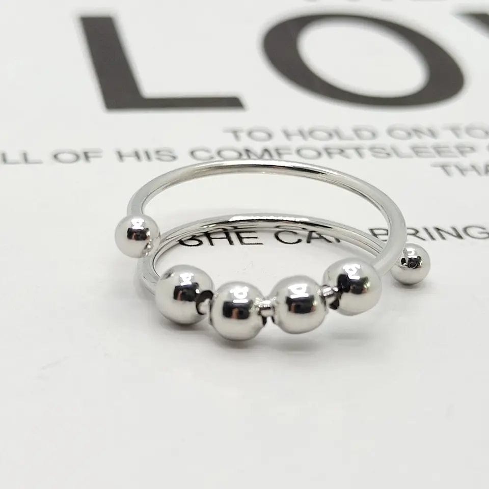 Primadon Schmuck Silber Calmspin | Effektiver Anti-Stress-Ring für Erwachsene verstellbar