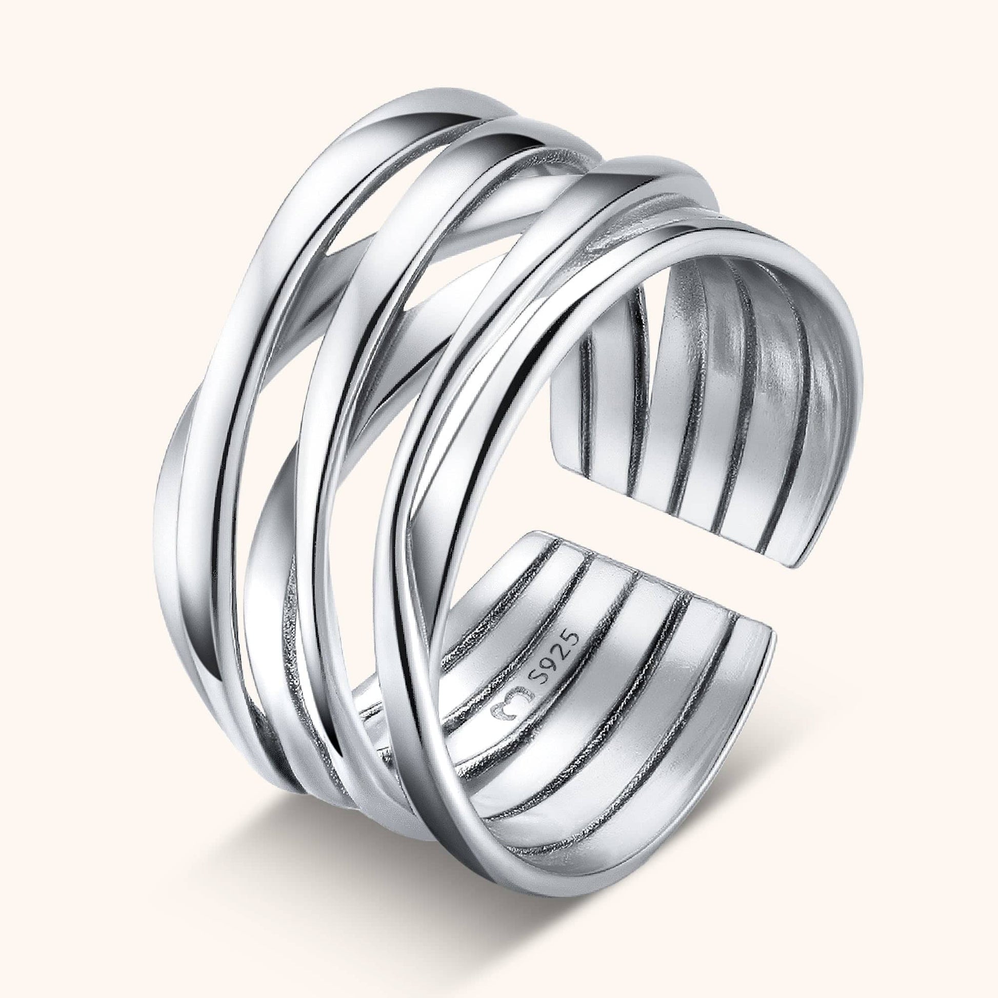 Primadon Schmuck Silber Nora | Eleganter Damenring Silber verstellbar für jeden Anlass
