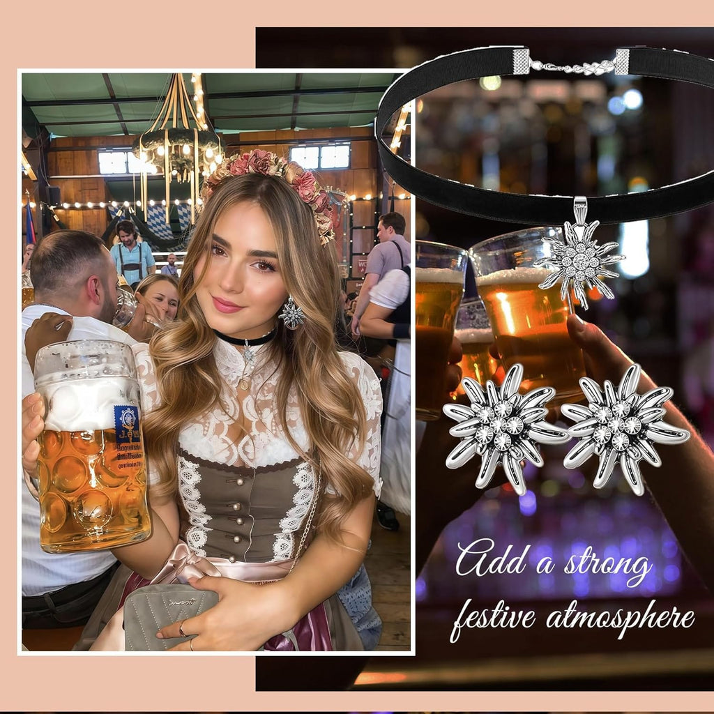 Primadon Schmucksets Default Amelie | Elegantes Edelweiß Schmuckset für Damen festlich