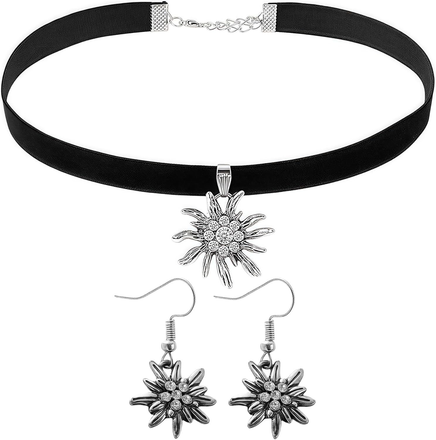 Primadon Schmucksets Default Amelie | Elegantes Edelweiß Schmuckset für Damen festlich