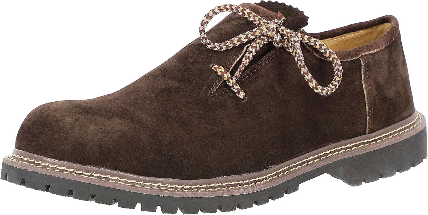 Primadon Schuhe Dunkelbraun / 39 Florian | Elegante Trachtenschuhe aus Rindsveloursleder für Herren
