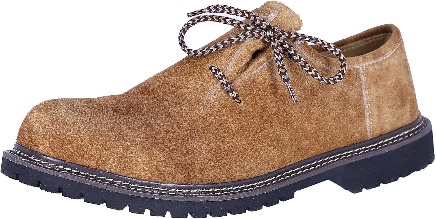 Primadon Schuhe Hellbraun / 39 Florian | Elegante Trachtenschuhe aus Rindsveloursleder für Herren