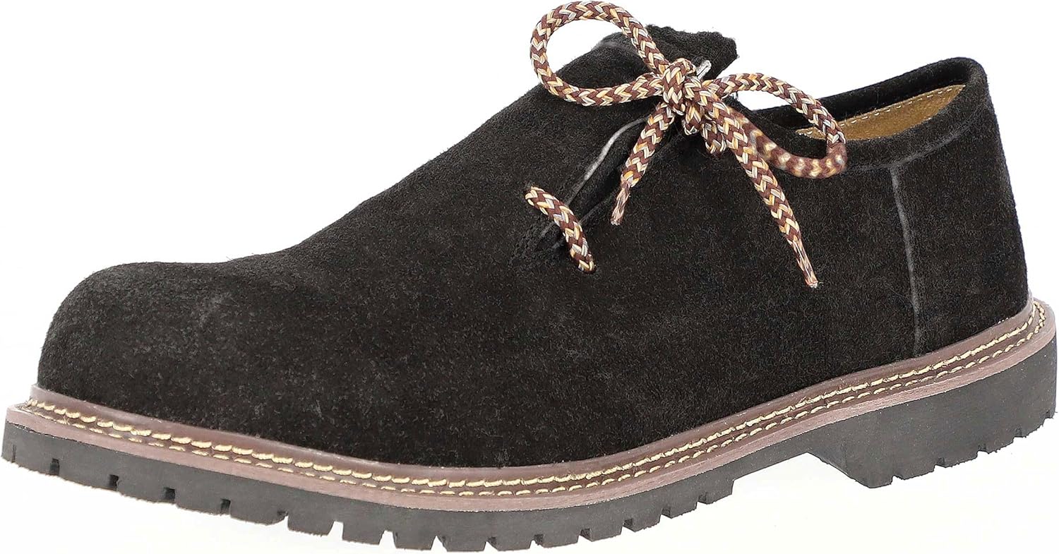 Primadon Schuhe Schwarz / 39 Florian | Elegante Trachtenschuhe aus Rindsveloursleder für Herren