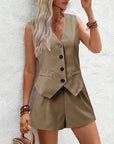 Primadon Sets Braun / S Sophie | elegantes Weste-Set für Damen Slim Fit Sommer
