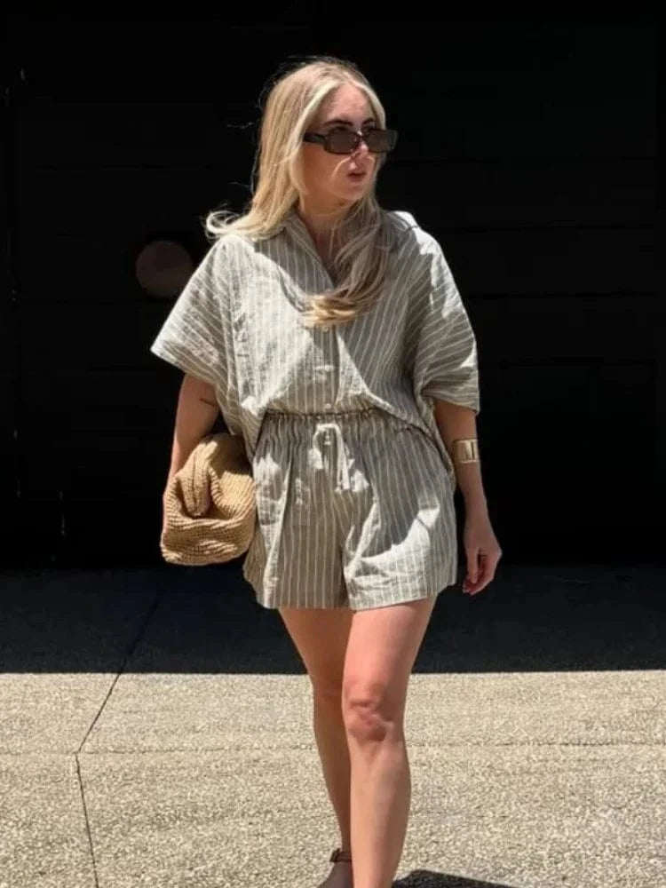 Primadon Sets Khaki / S Sophie | eleganter Zweiteiler für Damen Sommer lässig