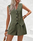 Primadon Sets Olivgrün / S Sophie | elegantes Weste-Set für Damen Slim Fit Sommer