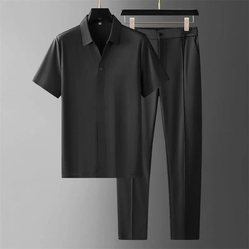Primadon Sets Schwarz / S Duke | Atmungsaktives Herren Set aus Eis-Seide Sommer