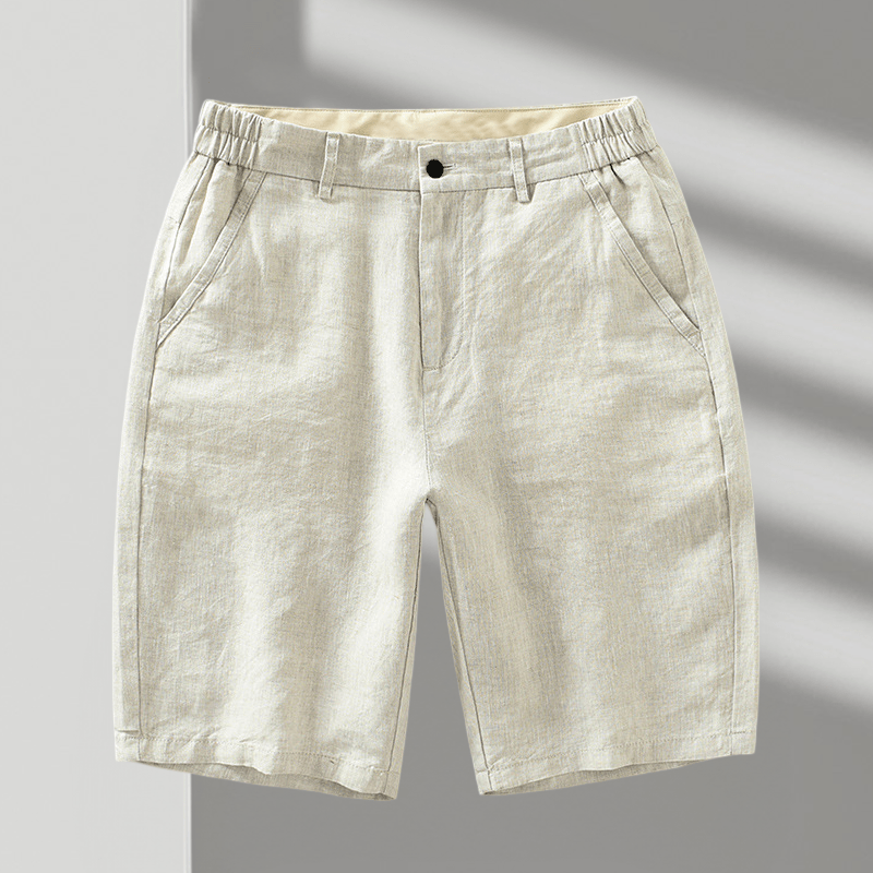 Primadon Shorts Hellbeige / XS Marlow | Lässige Leinen Shorts für Herren Sommer