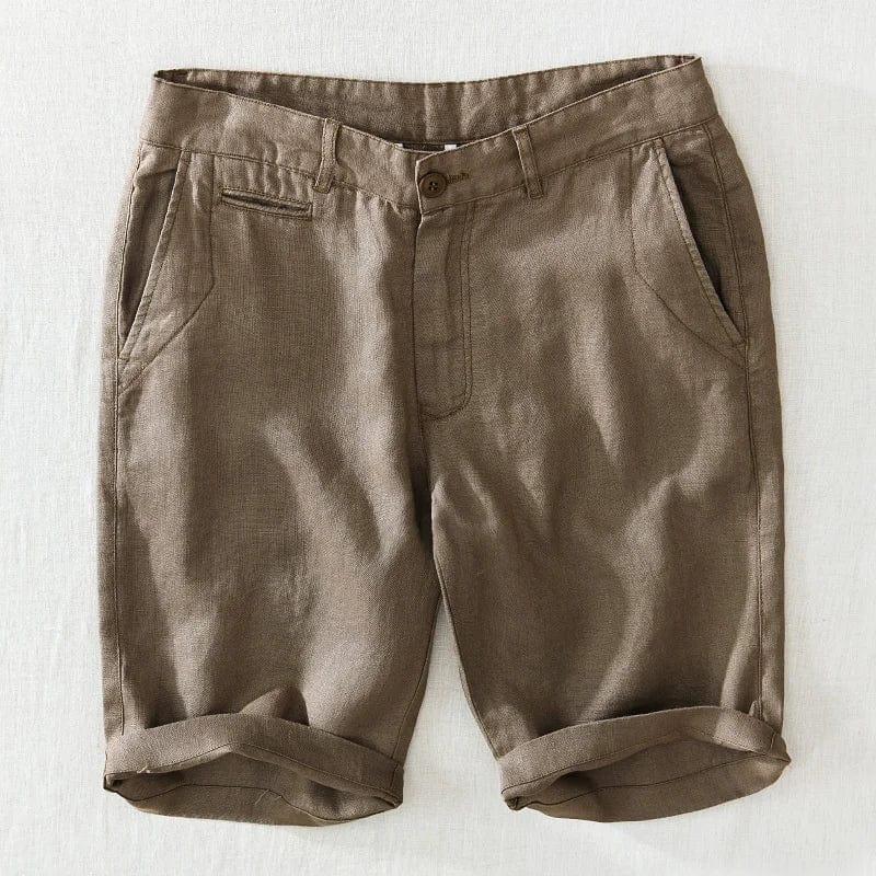 Primadon Shorts Tan / 29 Kostas | Atmungsaktive Leinen-Shorts für Herren Sommer